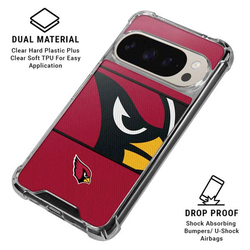NFL Arizona Cardinals Zone Block Pixel 9/9 Pro Clear Case